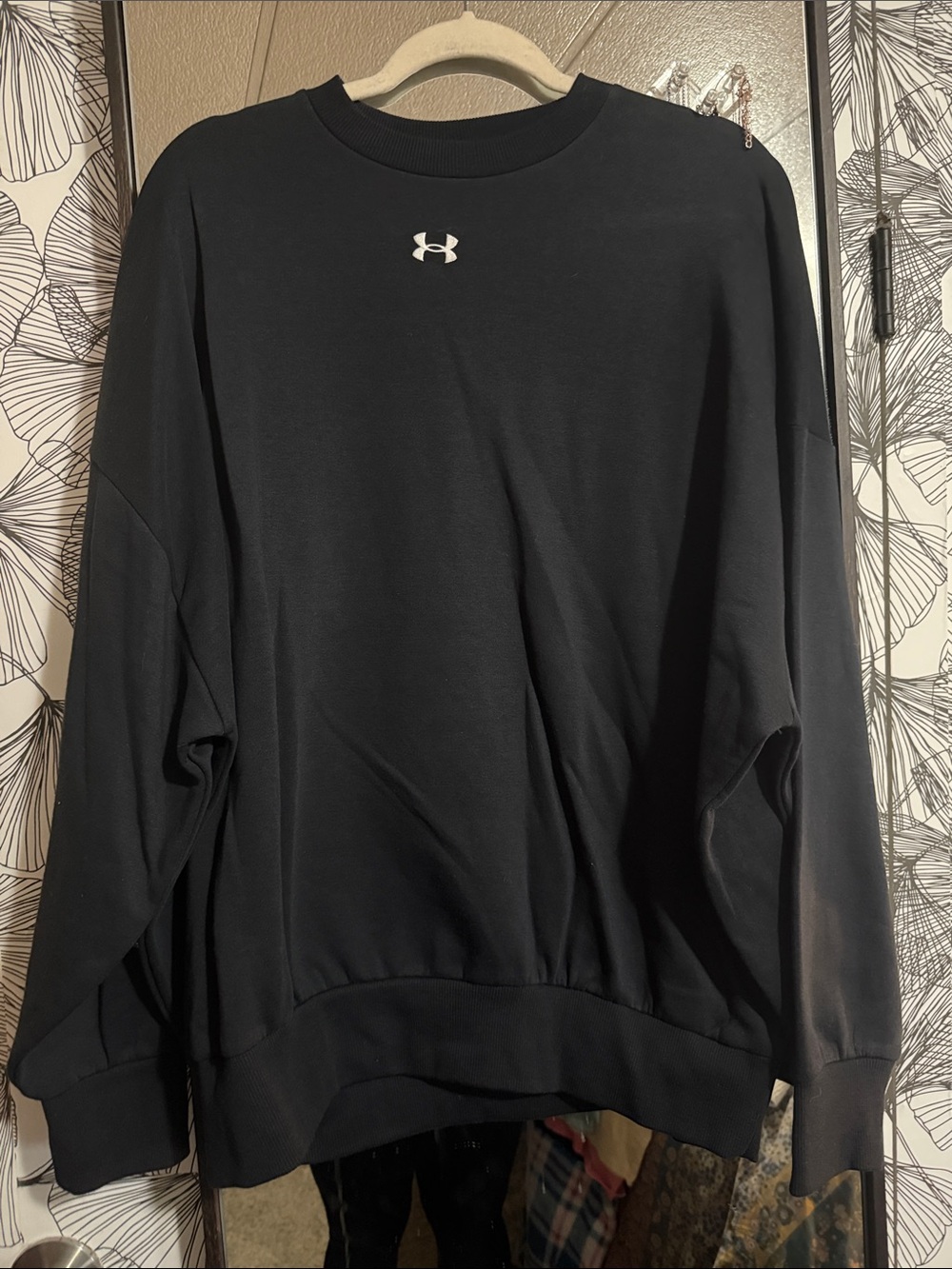 Under Armour Men’s Black Crewneck Sweatshirt with White Logo